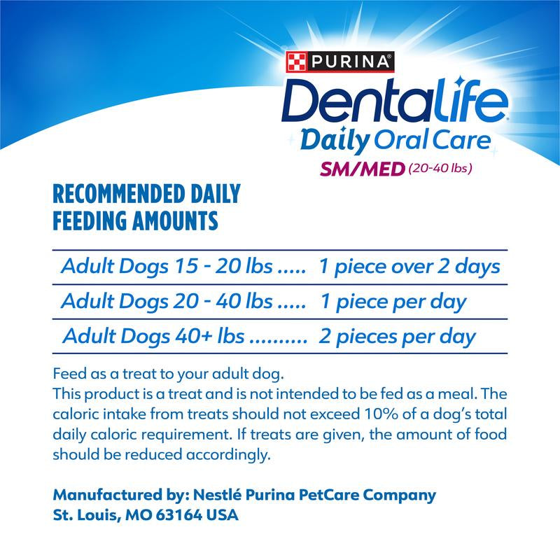 Purina Dentalife Daily Oral Care Chicken Flavor Dog Dental Chews Treats