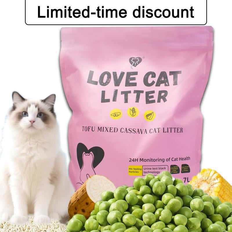 Ph-Sensing Cat Litter 5.5Lb Mixtofu+Cassava Formula - Real-Time Health Monitoring, Ultra Clumping, Odor Control, Suitable for Cats