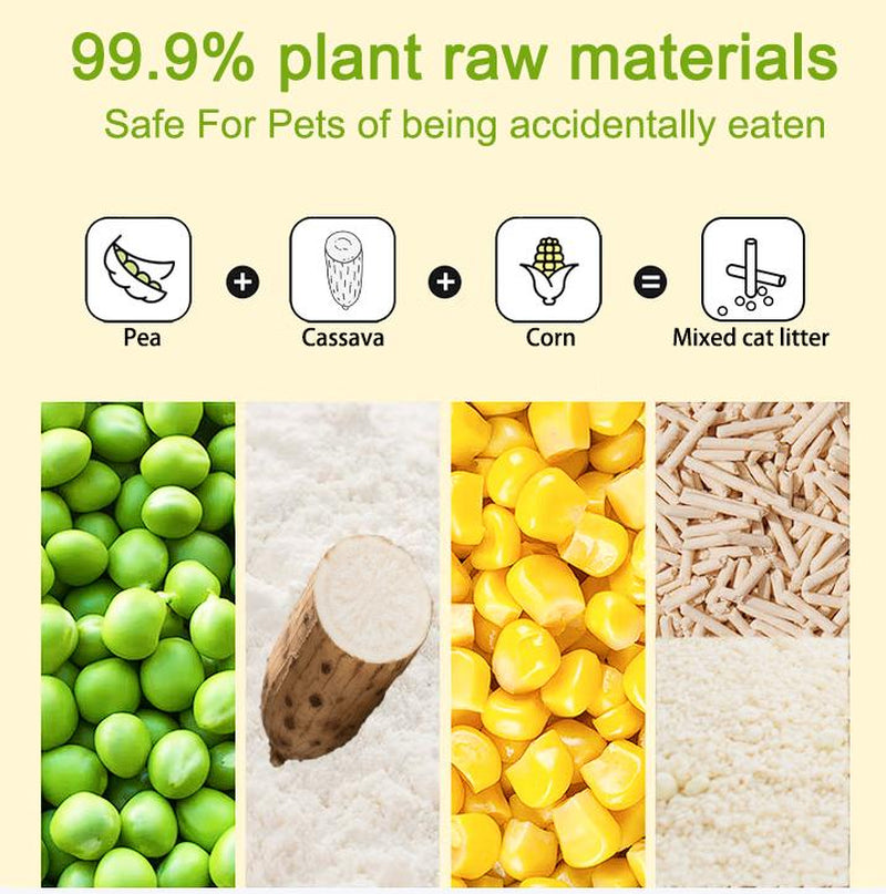 Ph-Sensing Cat Litter 5.5Lb Mixtofu+Cassava Formula - Real-Time Health Monitoring, Ultra Clumping, Odor Control, Suitable for Cats