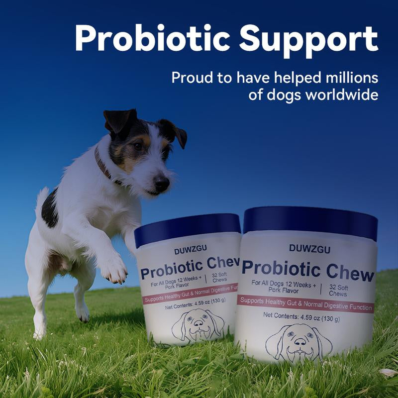 Probiotics for Dogs Natural Pork Flavor Supplement Chews Tablets