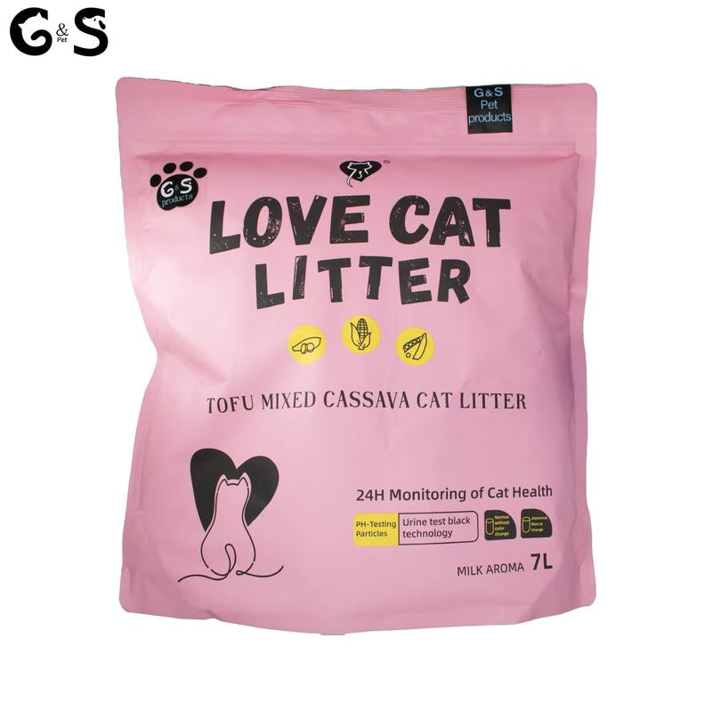 Ph-Sensing Cat Litter 5.5Lb Mixtofu+Cassava Formula - Real-Time Health Monitoring, Ultra Clumping, Odor Control, Suitable for Cats