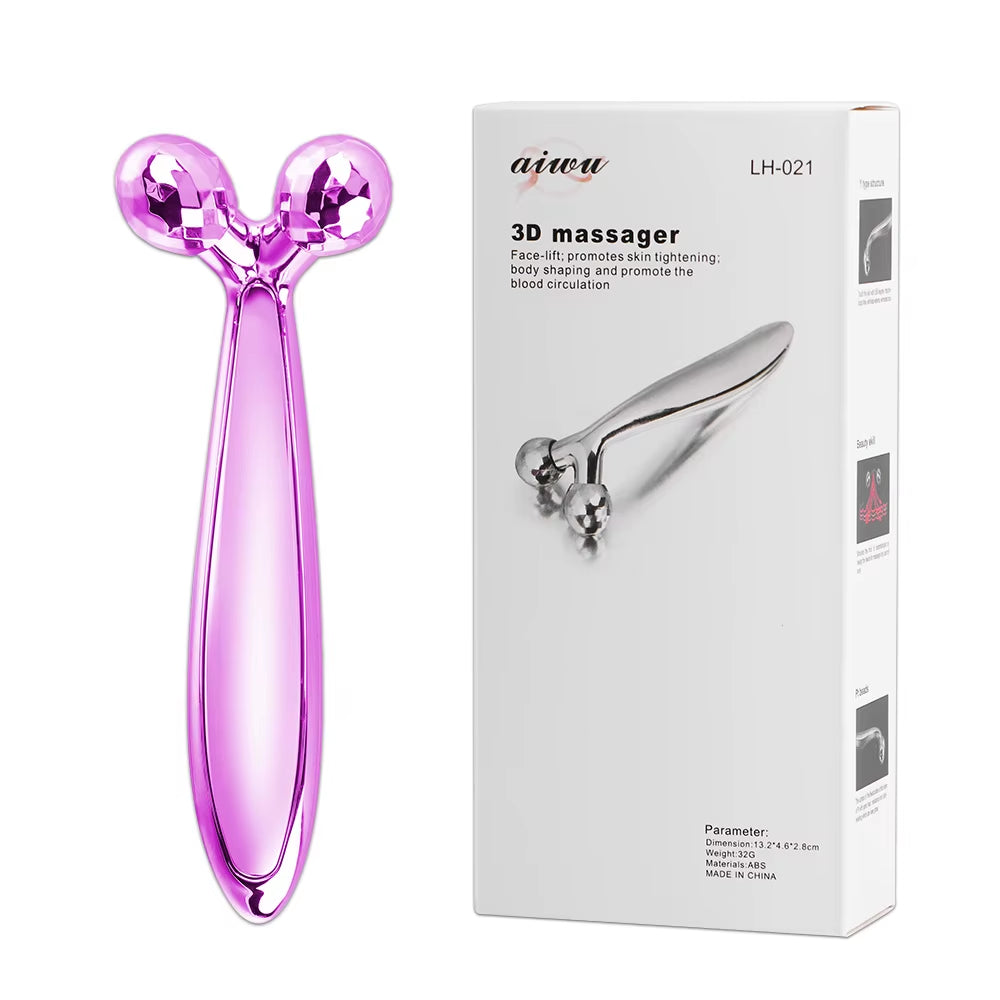 3D Roller Face-Lift Masajeador Multicolor Y Shape Facial Massage Roller ABS Full Body Massager Relaxation Tools Dropship