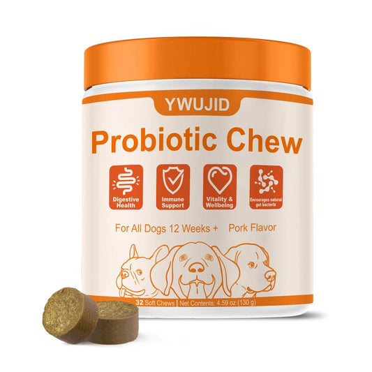8-In-1 Multivitamin Soft Chews for Dogs – Probiotics, Gut & Immune Support – Natural Pork Flavor