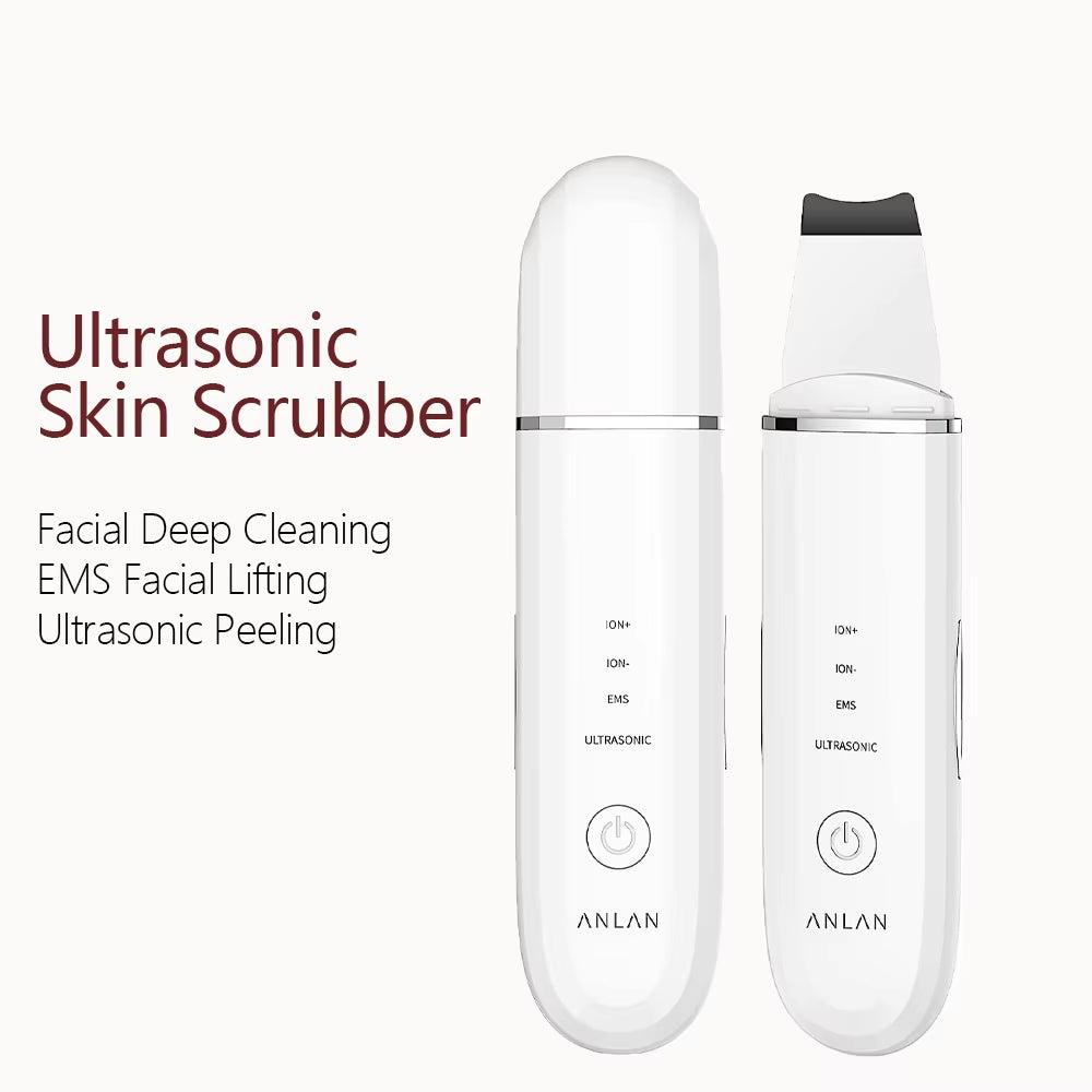 Ultrasonic Skin Scrubber Deep Cleaning Limpieza Facial Pore Spatula EMS Facial Lifting Ultrasonic Peeling Skin Care Tool