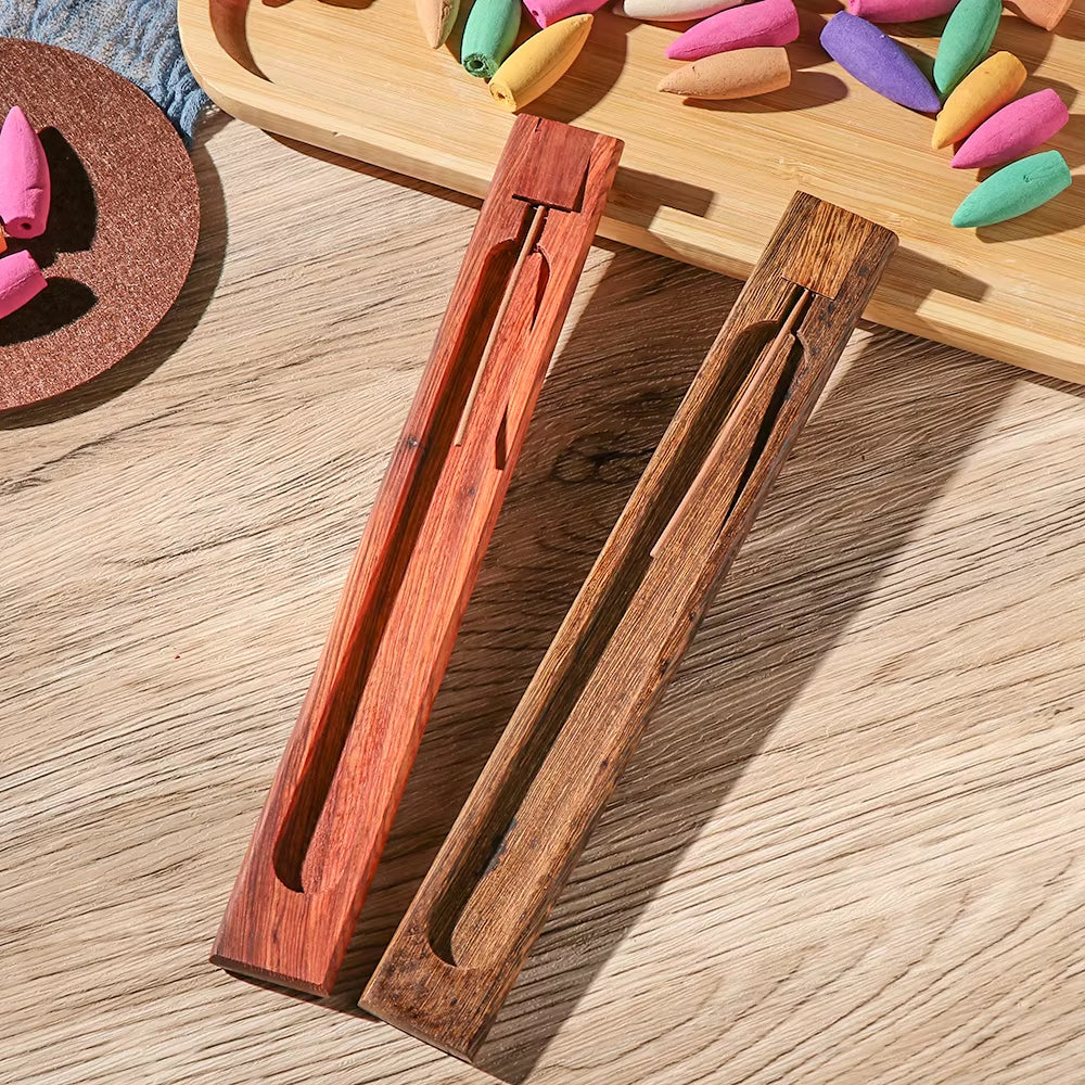 Wooden Retro Style Aromatherapy Base Home Pressure Relief Burner Incense Holder Adjustable Incense Burner Stick Home Decoration