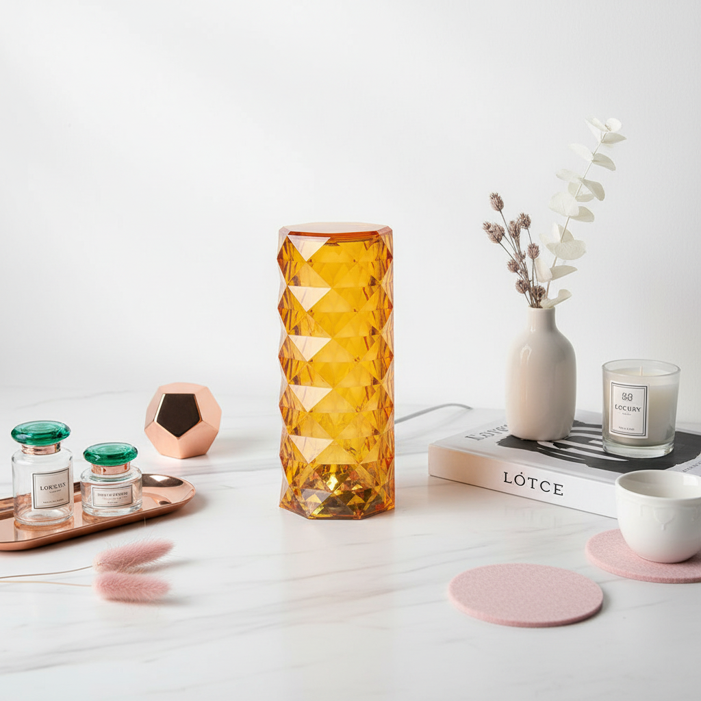 Amber Nordic Crystal Lamp