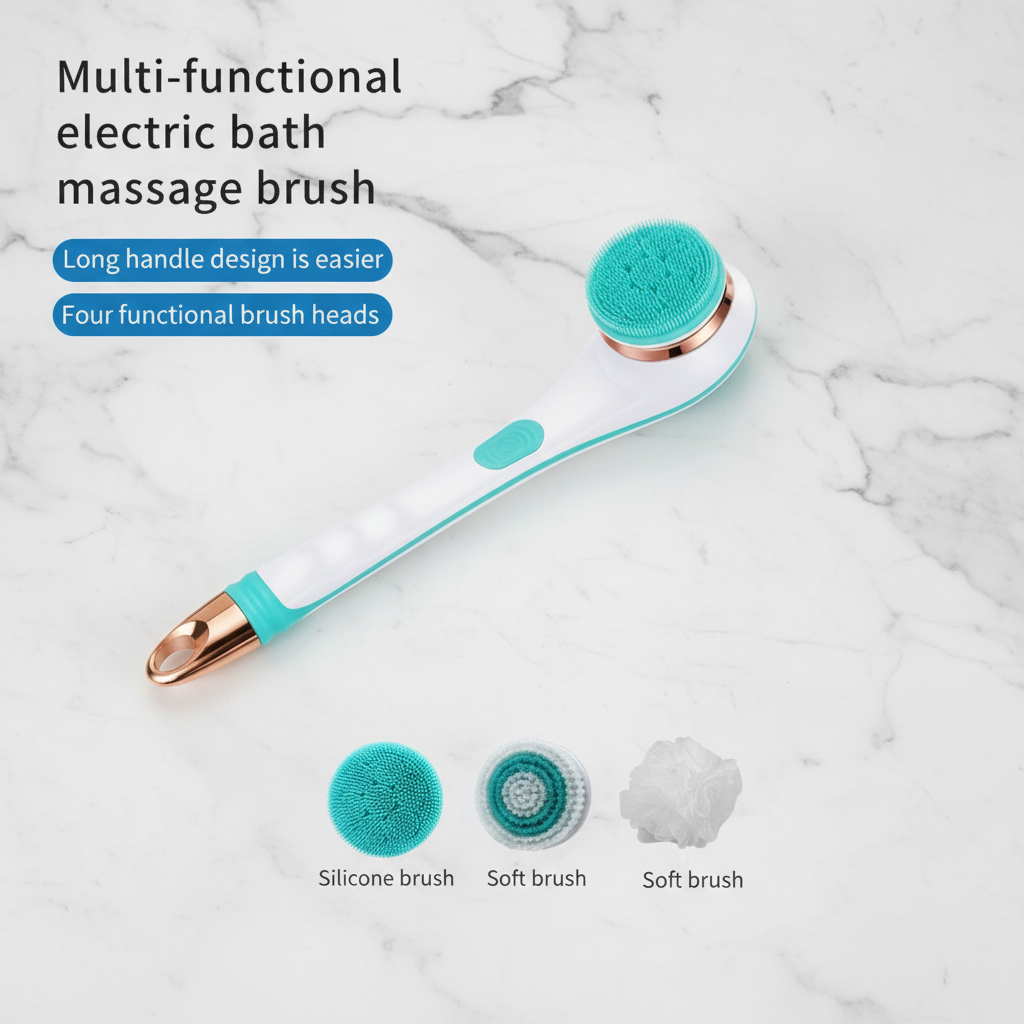 Multi-functional Bath Brush with Attachments