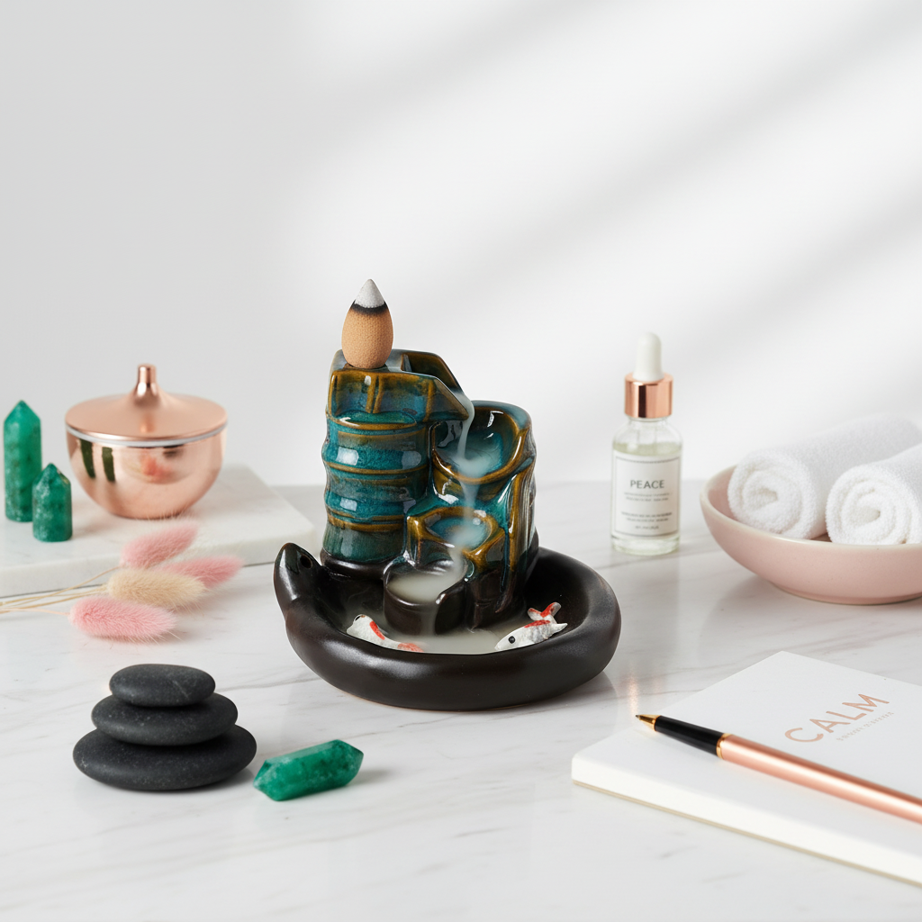 Turquoise Ceramic Koi Holder