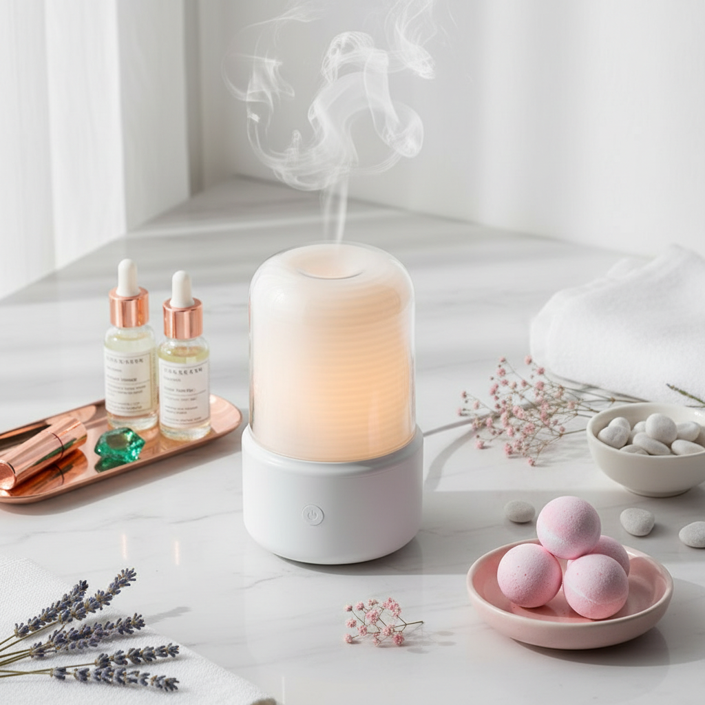 White Diffuser with Clear Glass